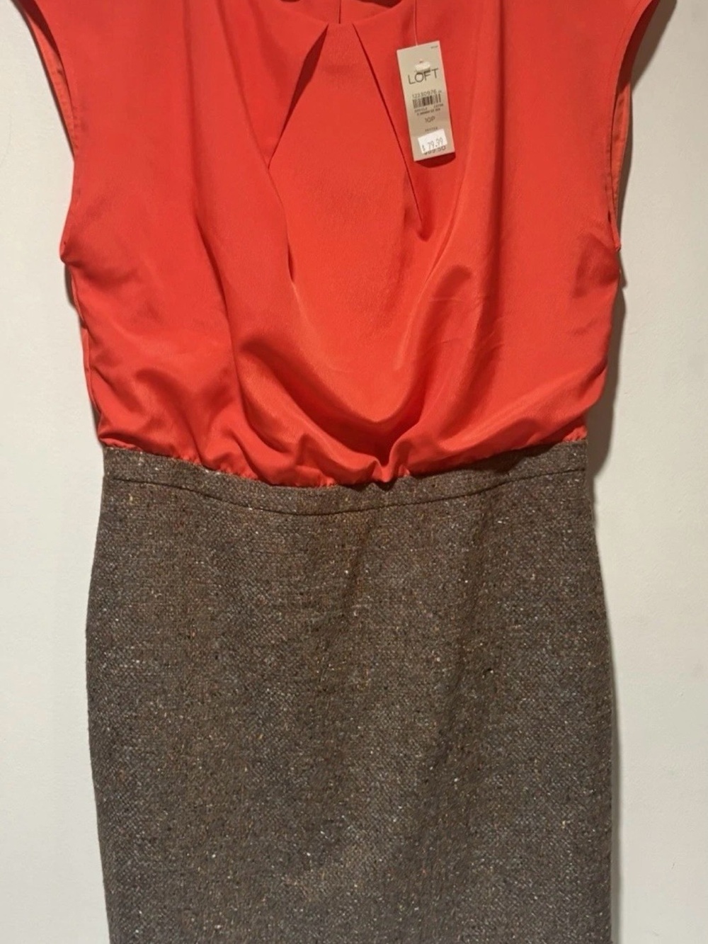 LOFT Coral Red Sleeveless Dress